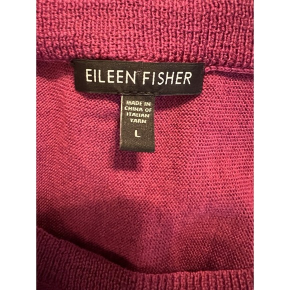 Eileen Fisher Merino Wool Magenta Pink High Low Sweater Large Spring - Picture 7 of 9